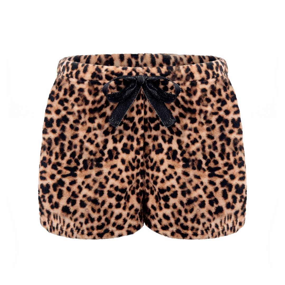 René Rofé 2 Pack Plush Fleece Pajama Shorts In Leopard And White Pandas