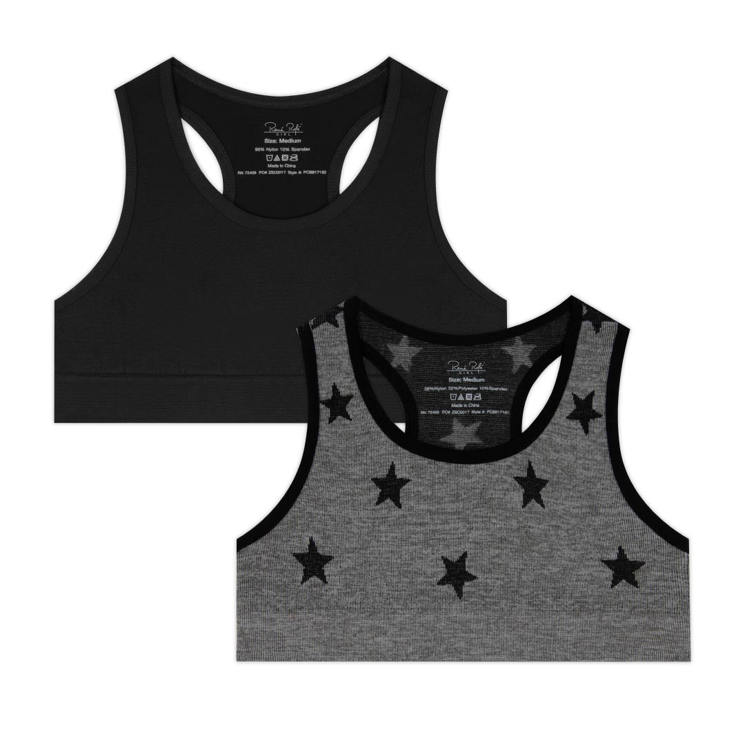 René Rofé Girls 2 Pack Seamless Racerback Bralette
