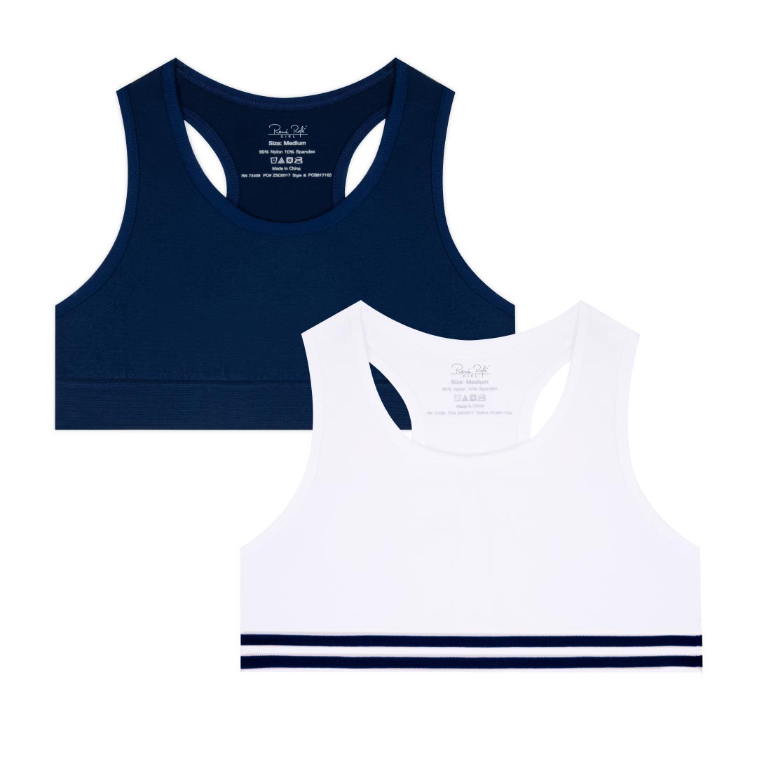 René Rofé Girls 2 Pack Seamless Racerback Bralette