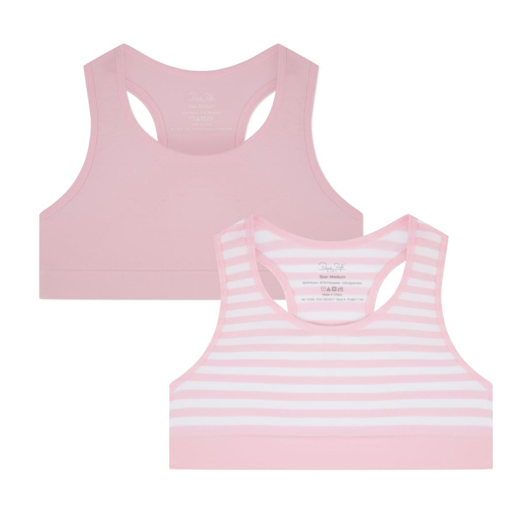 René Rofé Girls 2 Pack Seamless Racerback Bralette