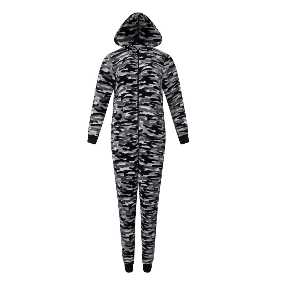 René Rofé Hooded Plush Pajama Jumpsuit Zip Up Onesie