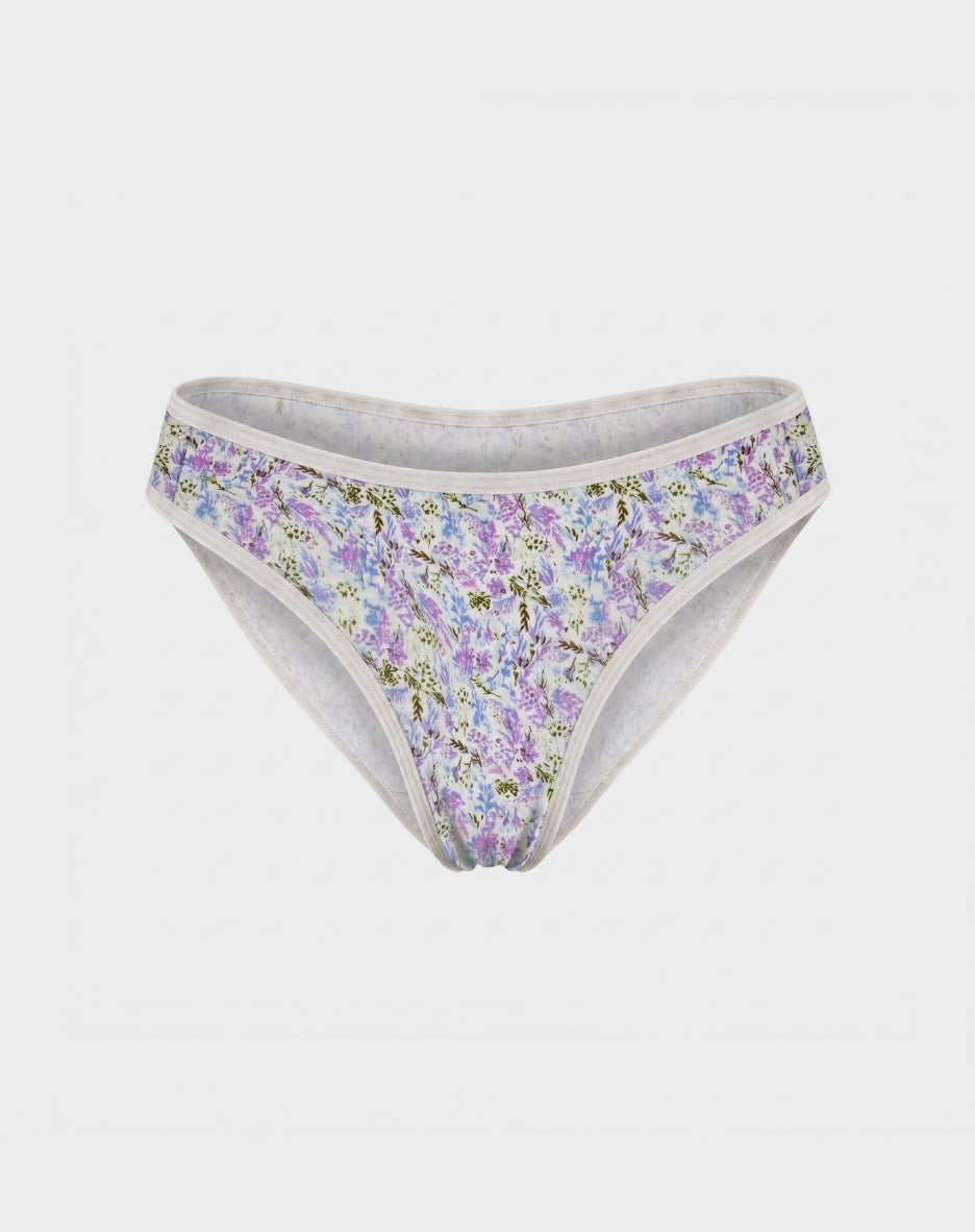 Cotton Spandex Bikini — Lavender Blossom