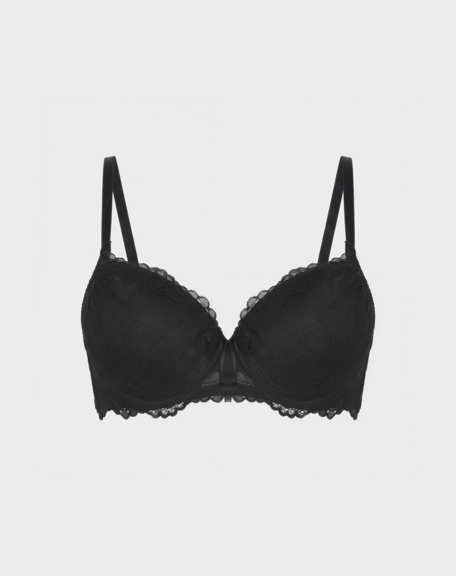 Floral Lace Double Push Up Bra - 3 Pack