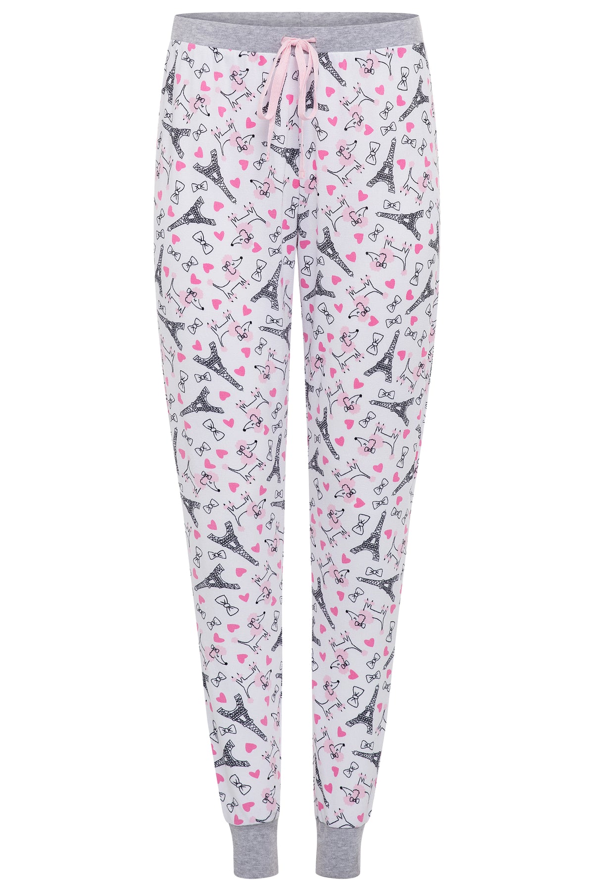 René Rofé Rene Rofe Sleepwear 2 Pack Short Sleeve Lightweight Hacci Jogger Set Paris Cats