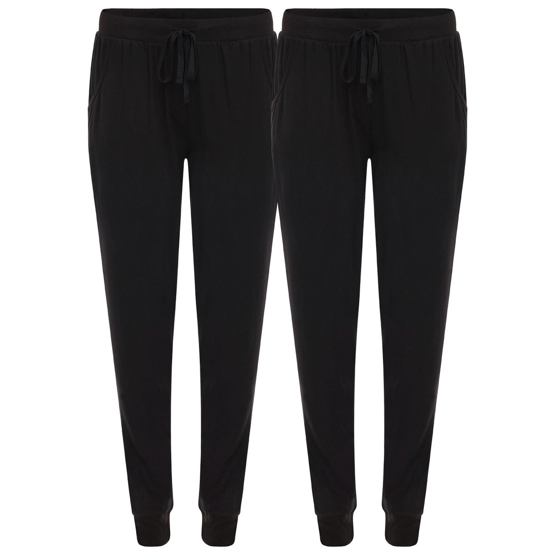 René Rofé Pillow Talk By Rene Rofe Sleepwear 2 Pack Jogger Sleep Pants Black
