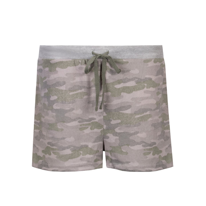 René Rofé 2 Pack Loungewear Hacci Shorts Set Pink Hearts Camo