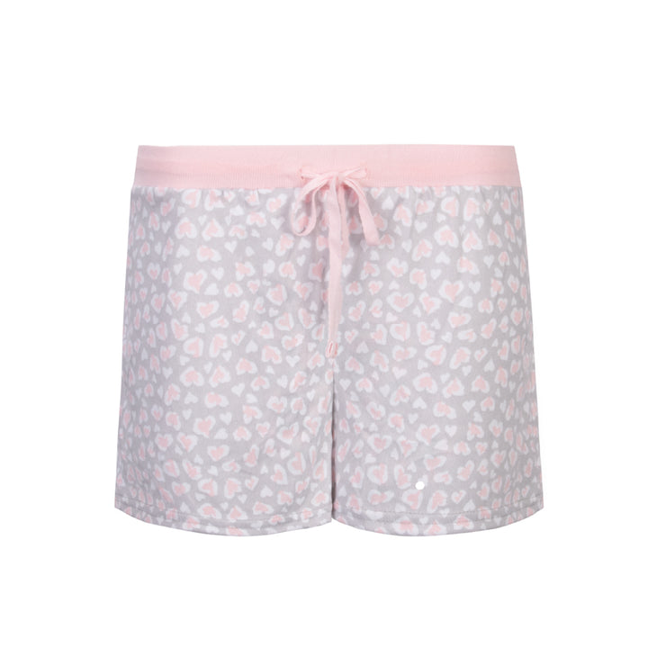 René Rofé 2 Pack Loungewear Hacci Shorts Set Pink Hearts Camo