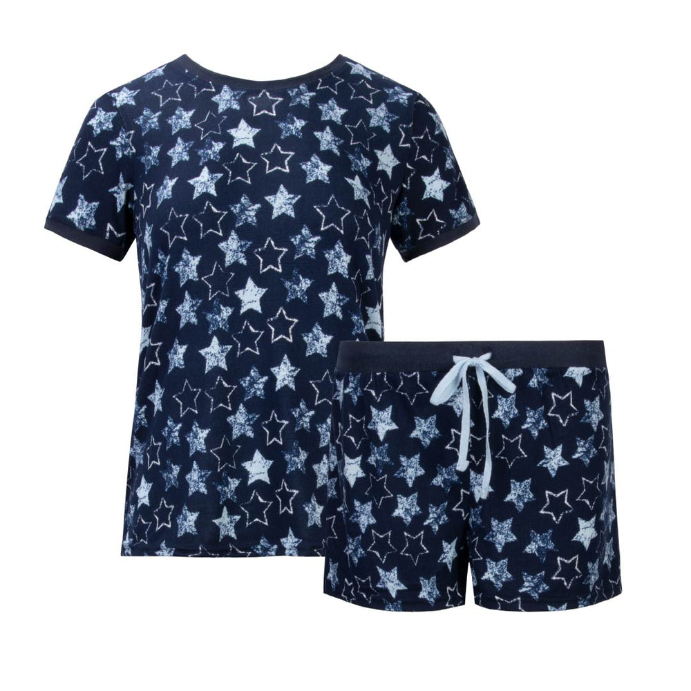 René Rofé 2 Pack Loungewear Hacci Shorts Set Stars Stripes