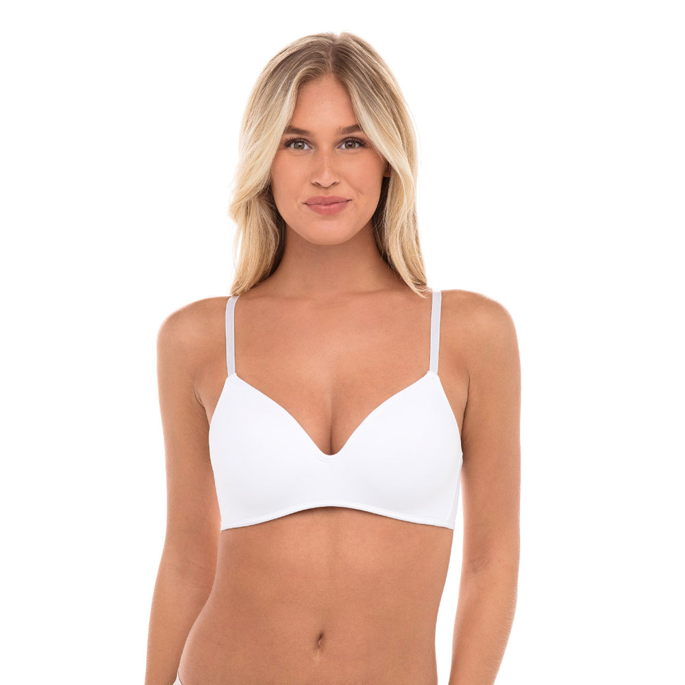 René Rofé Rene Rofe Lingerie Womens 4 Pack Soft Foam Wireless T Shirt Bra Nude White