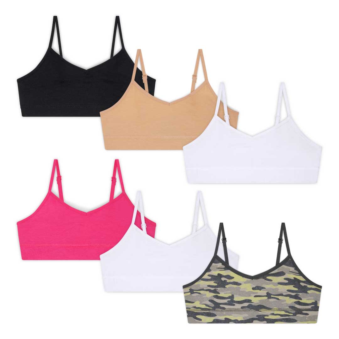René Rofé Cotton Spandex Unpadded Training Bras 6 Pack
