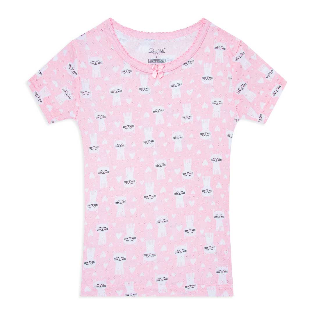 René Rofé Girls Cotton Snug Fit Pajama Pant And Short Set