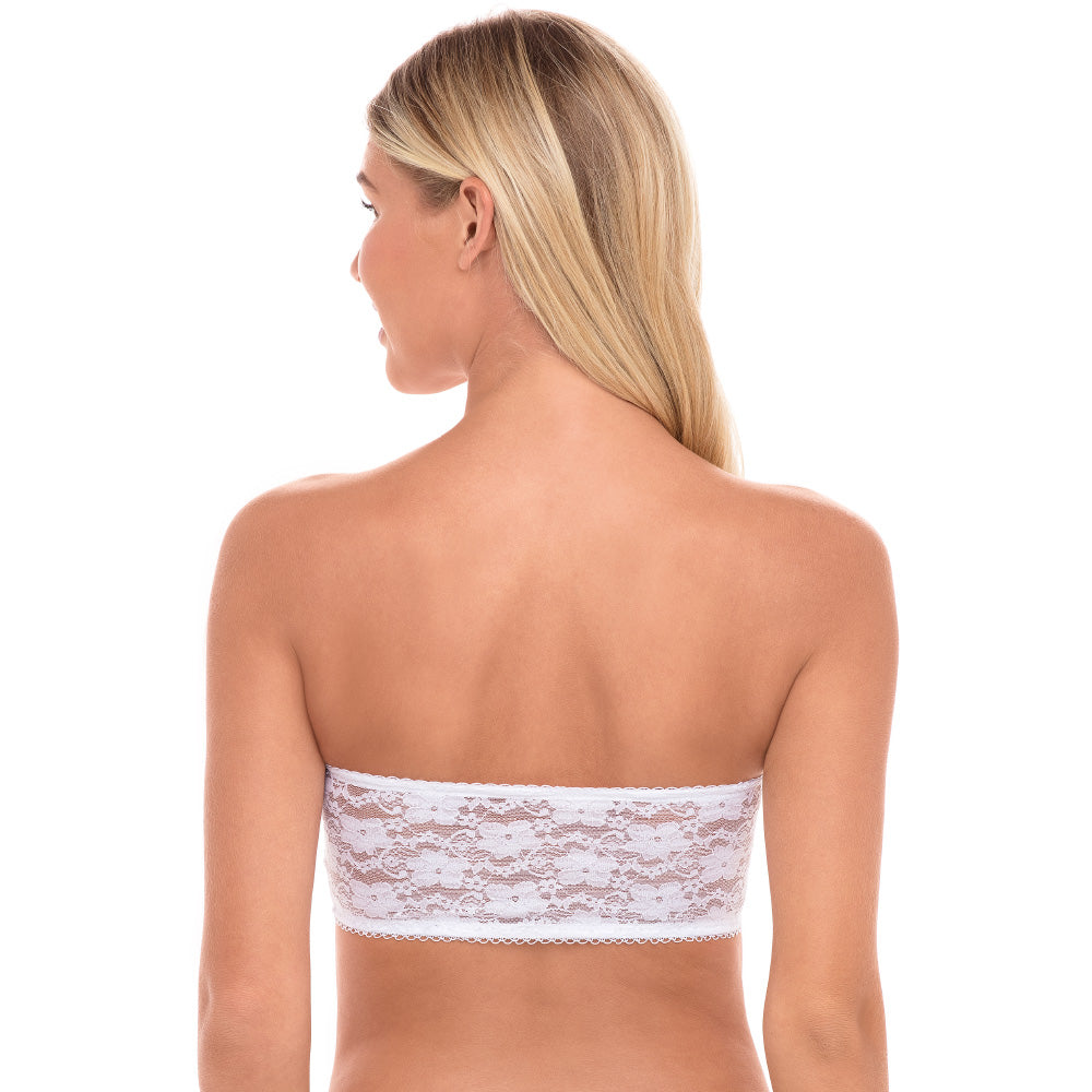 René Rofé Rene Rofe Lingerie 6 Pack Womens Bandeau Bra Removable Pads Lace Strapless Chest Wrap Bralette Tube Top Bra
