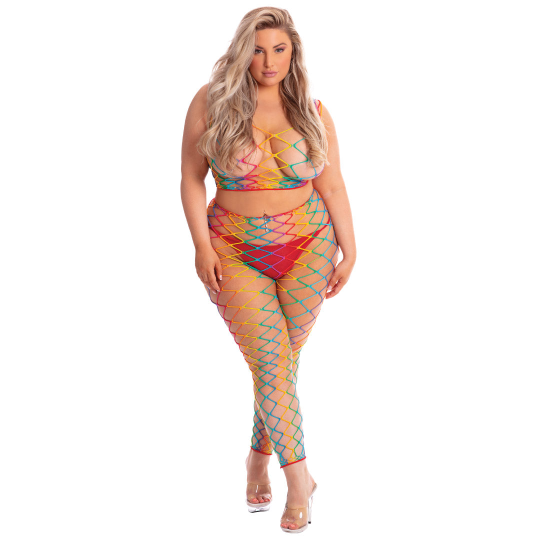 René Rofé Roy G Biv 2 Piece Bodystocking