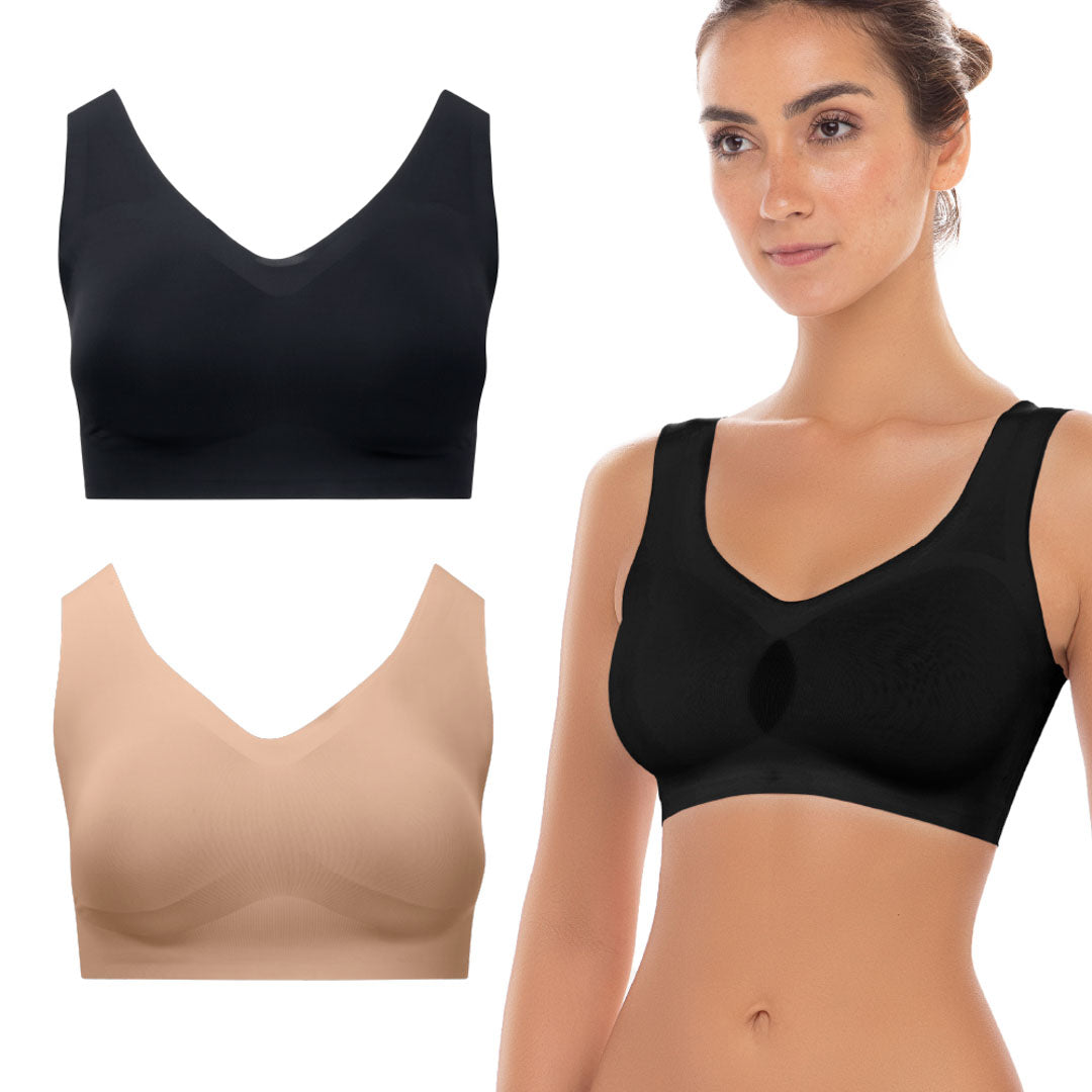 René Rofé Wireless Sports Bras With Removable Pads And Extra Back Support 2 Pack