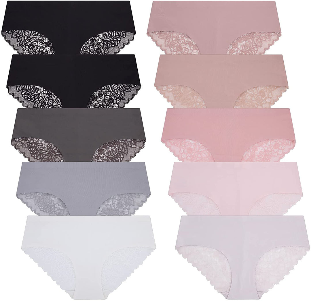 René Rofé Sophie B By Rene Rofe Lingerie Womens 10 Pack Lace Back Hipsters