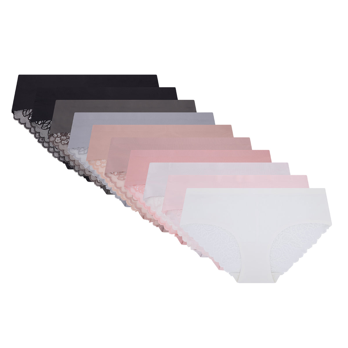 René Rofé Sophie B By Rene Rofe Lingerie Womens 10 Pack Lace Back Hipsters