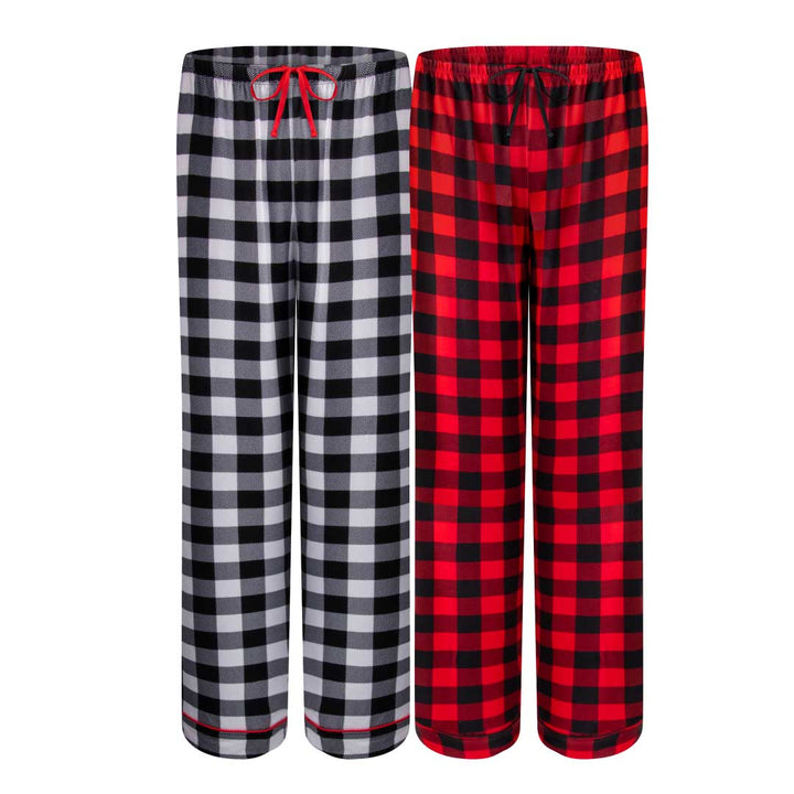 René Rofé 2 Pack Lounge Around Pajama Pants Gray And Red Gingham