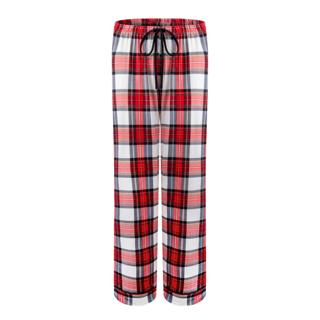 René Rofé 2 Pack Lounge Around Pajama Pants - Leopard And Red Plaid