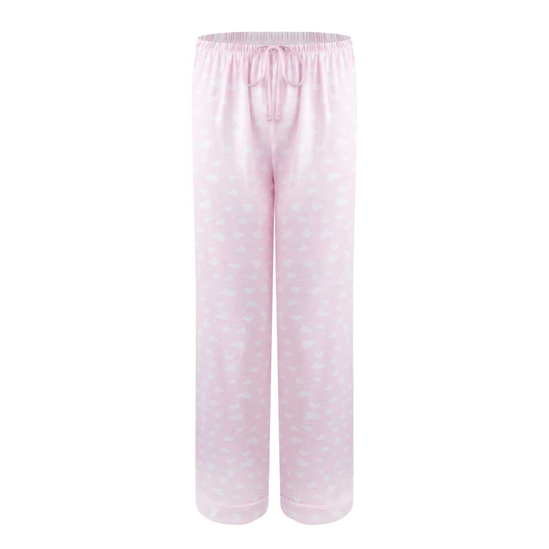 René Rofé 2 Pack Lounge Around Pajama Pants - Pink Heart And Light Gray Dog