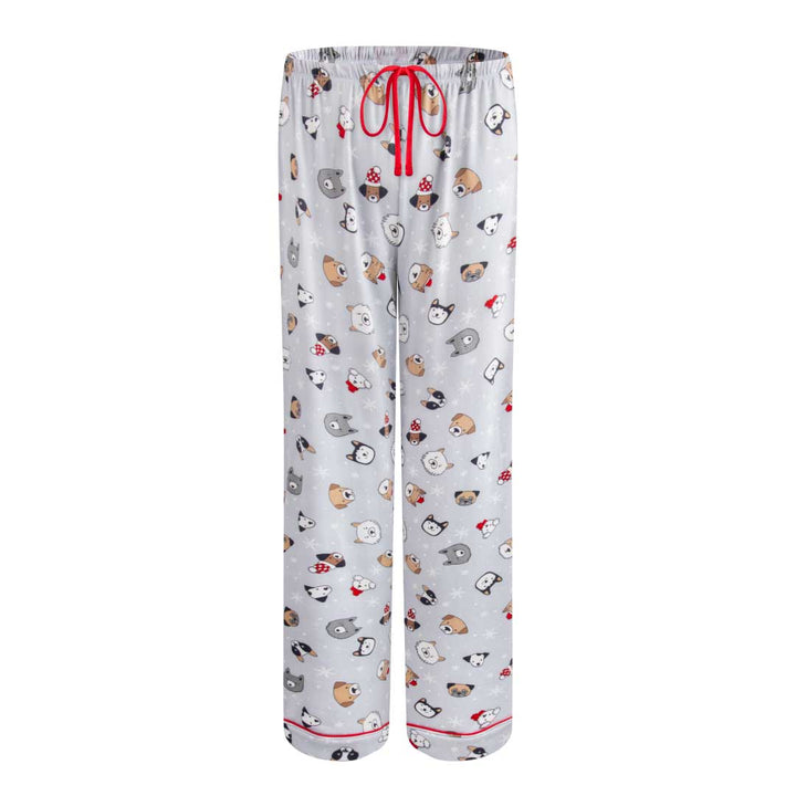 René Rofé 2 Pack Lounge Around Pajama Pants Pink Heart And Light Gray Dog