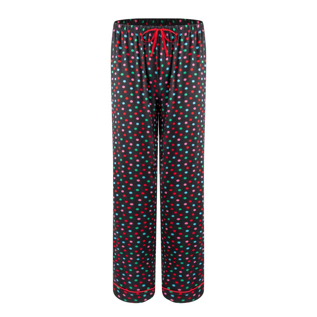 René Rofé 2 Pack Lounge Around Pajama Pants Polka Dots And Gray Snowman