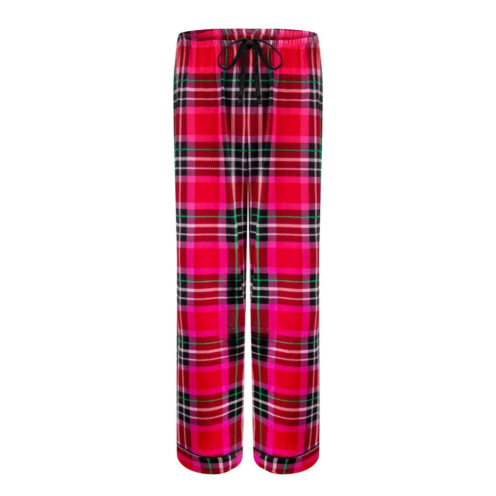 René Rofé 2 Pack Lounge Around Pajama Pants Red Plaid And Pink Cat