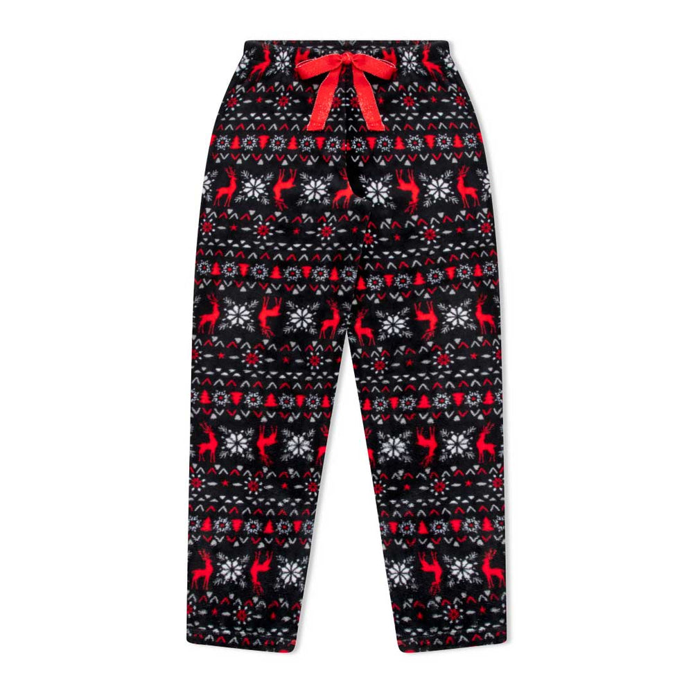 René Rofé 2 Pack Plush Fleece Pajama Pants In Festive Deers And White Cats