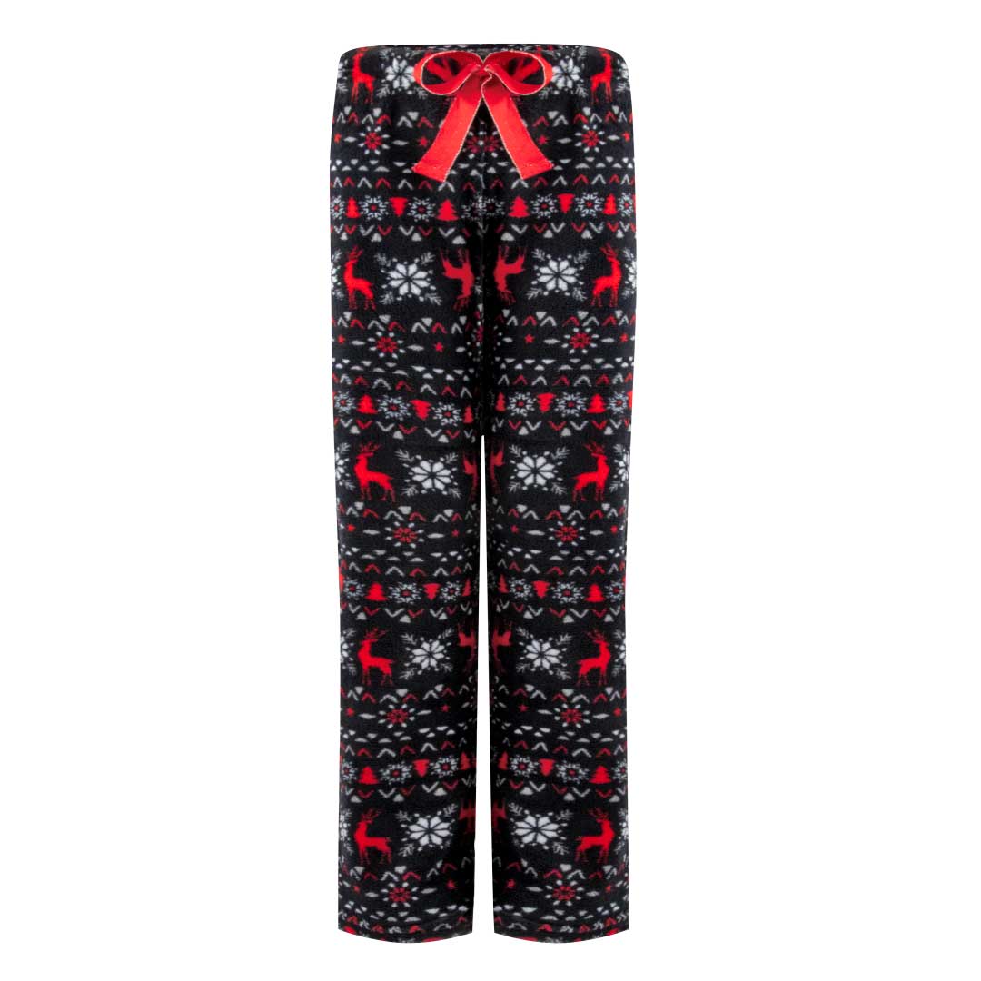 René Rofé 2-Pack Plush Fleece Pajama Pants In Festive Deers And White Cats
