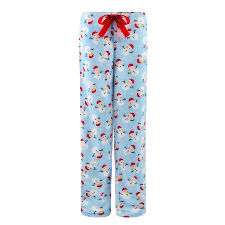 René Rofé 2-Pack Plush Fleece Pajama Pants In Gray Bears And Light Blue Snowman