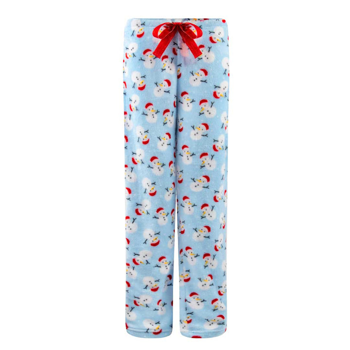 René Rofé 2 Pack Plush Fleece Pajama Pants In Gray Bears And Light Blue Snowman
