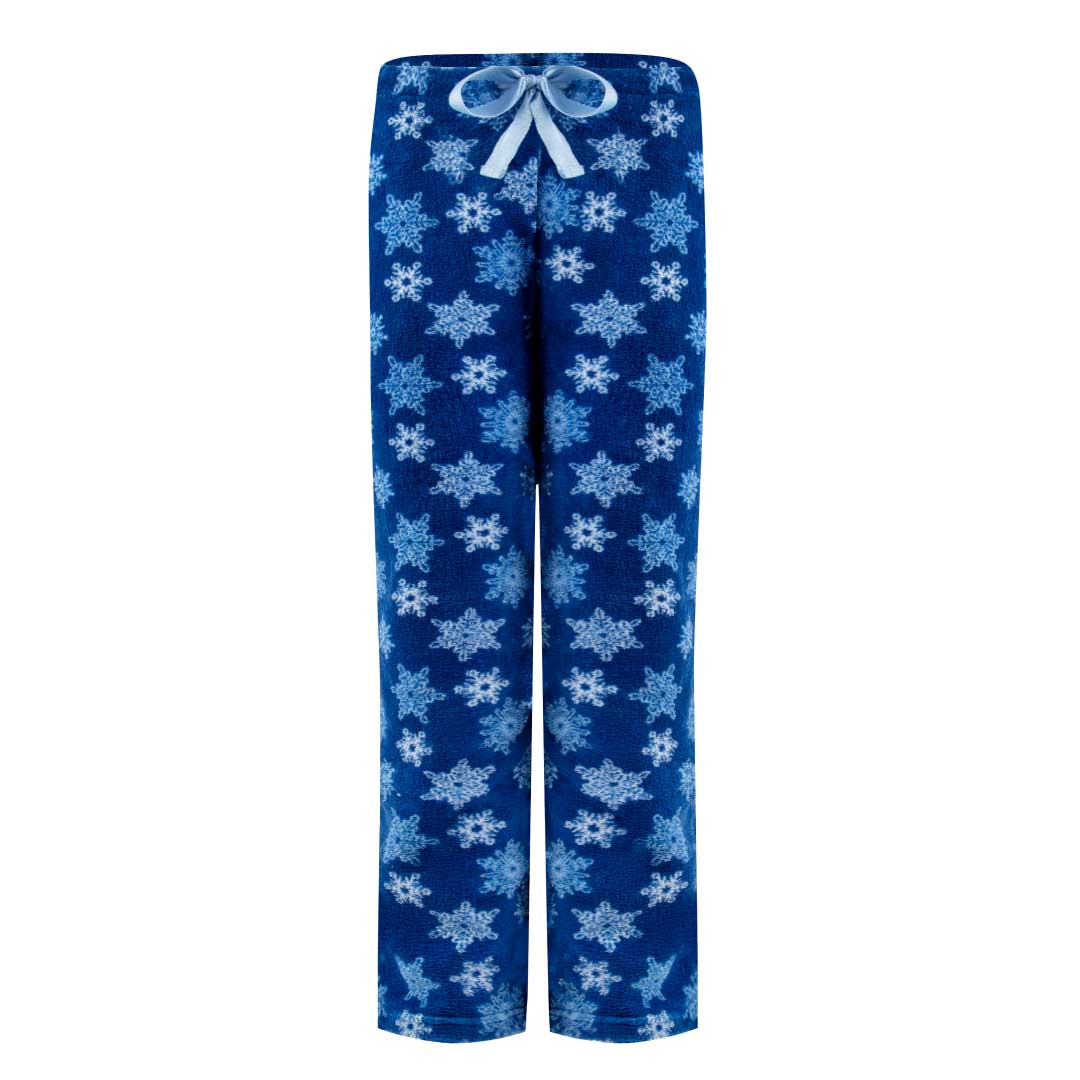 René Rofé 2 Pack Plush Fleece Pajama Pants In Light Blue Dogs And Blue Snowflakes