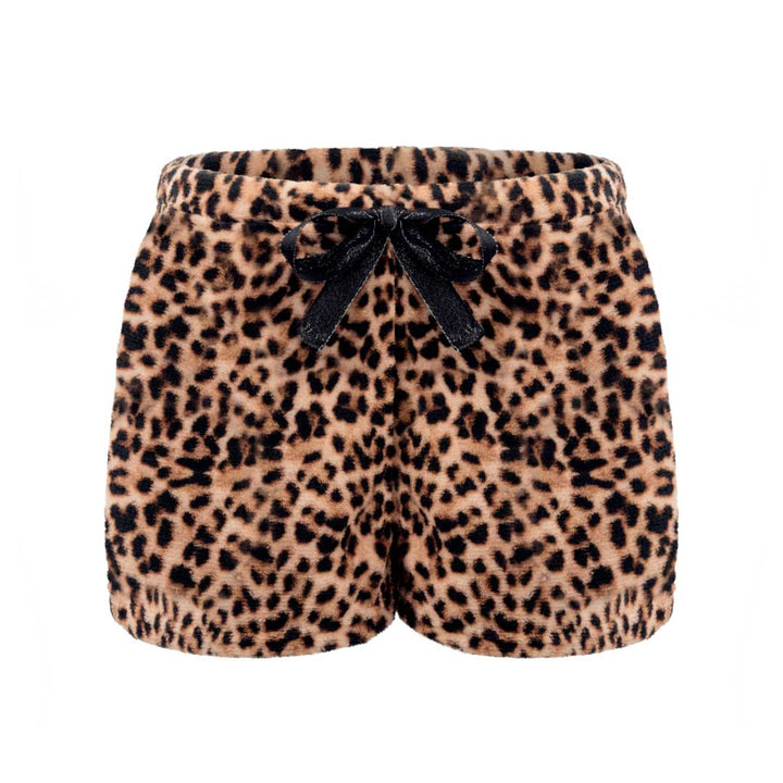René Rofé 2-Pack Plush Fleece Pajama Shorts In Leopard And White Hearts