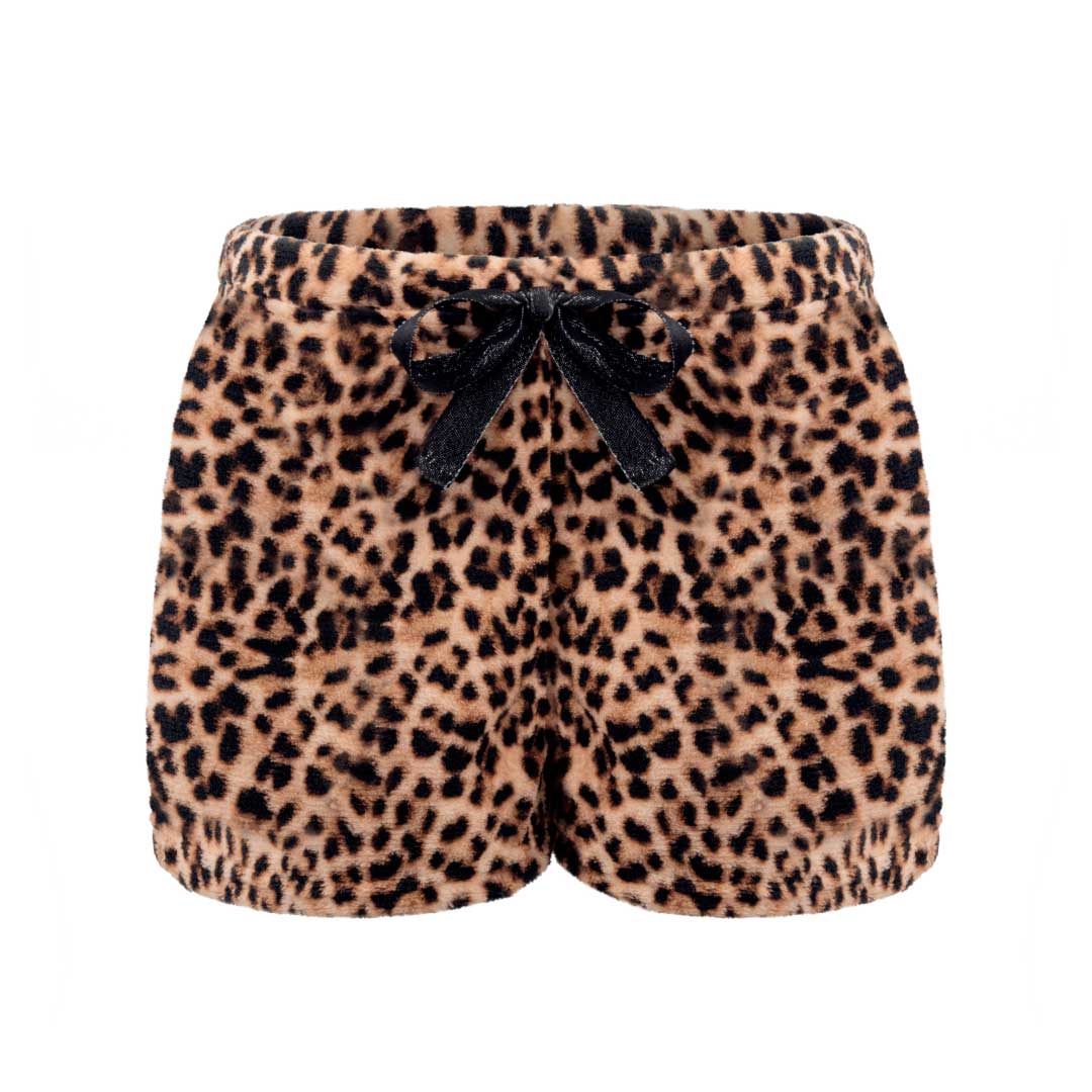René Rofé 2-Pack Plush Fleece Pajama Shorts In Leopard And White Pandas