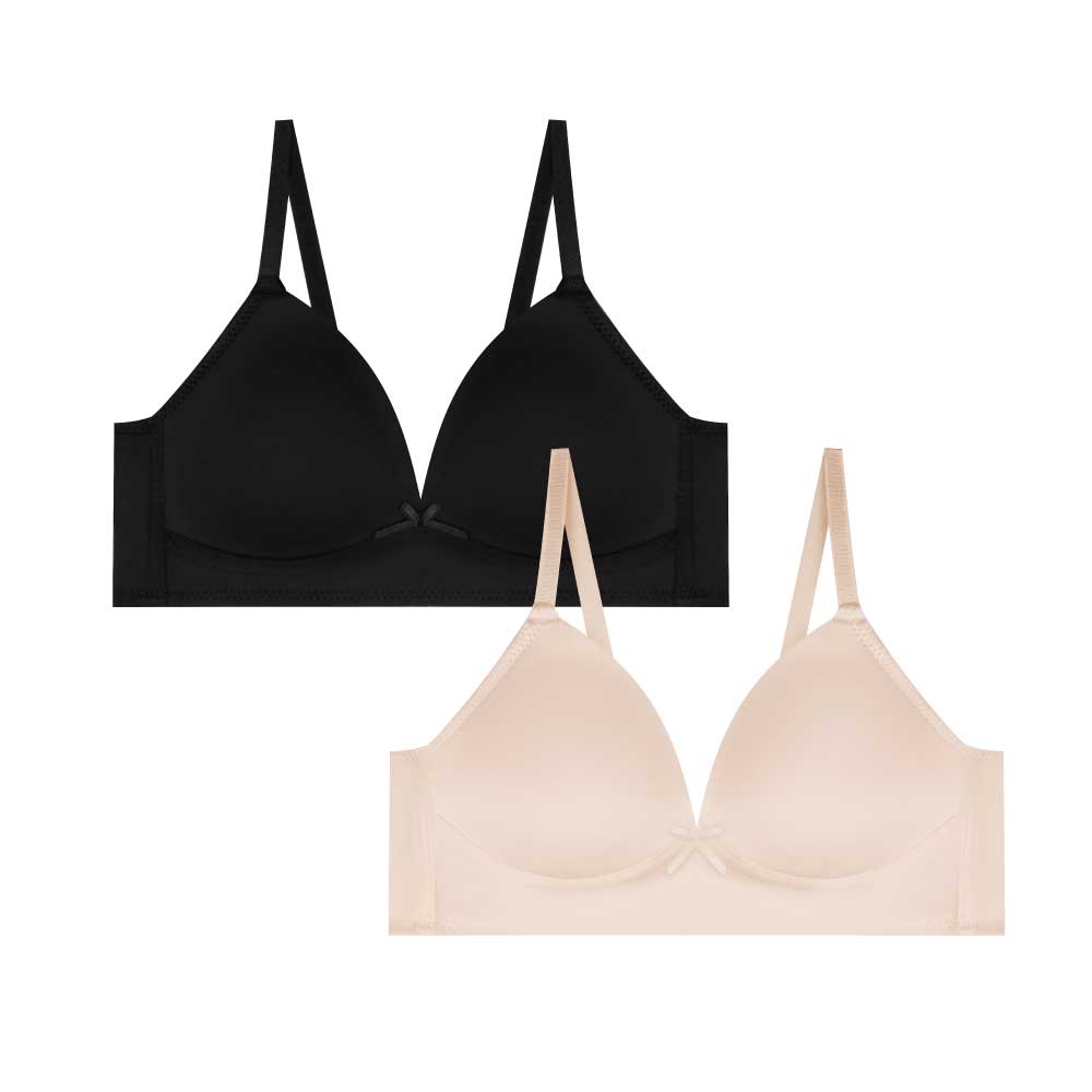 René Rofé 2 Pack Wireless Lightly Padded Bras With Bow