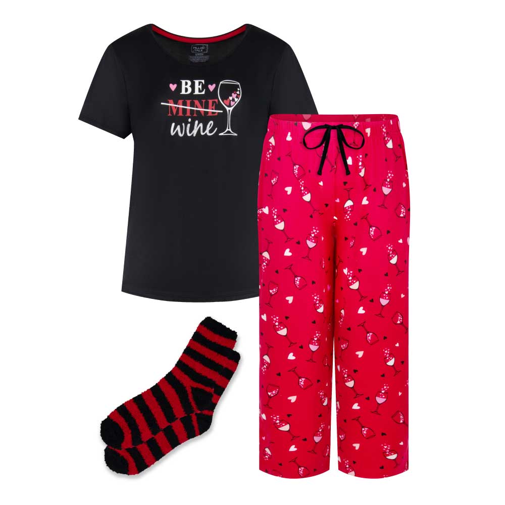 René Rofé Butter Soft Capri Pajama With Matching Socks