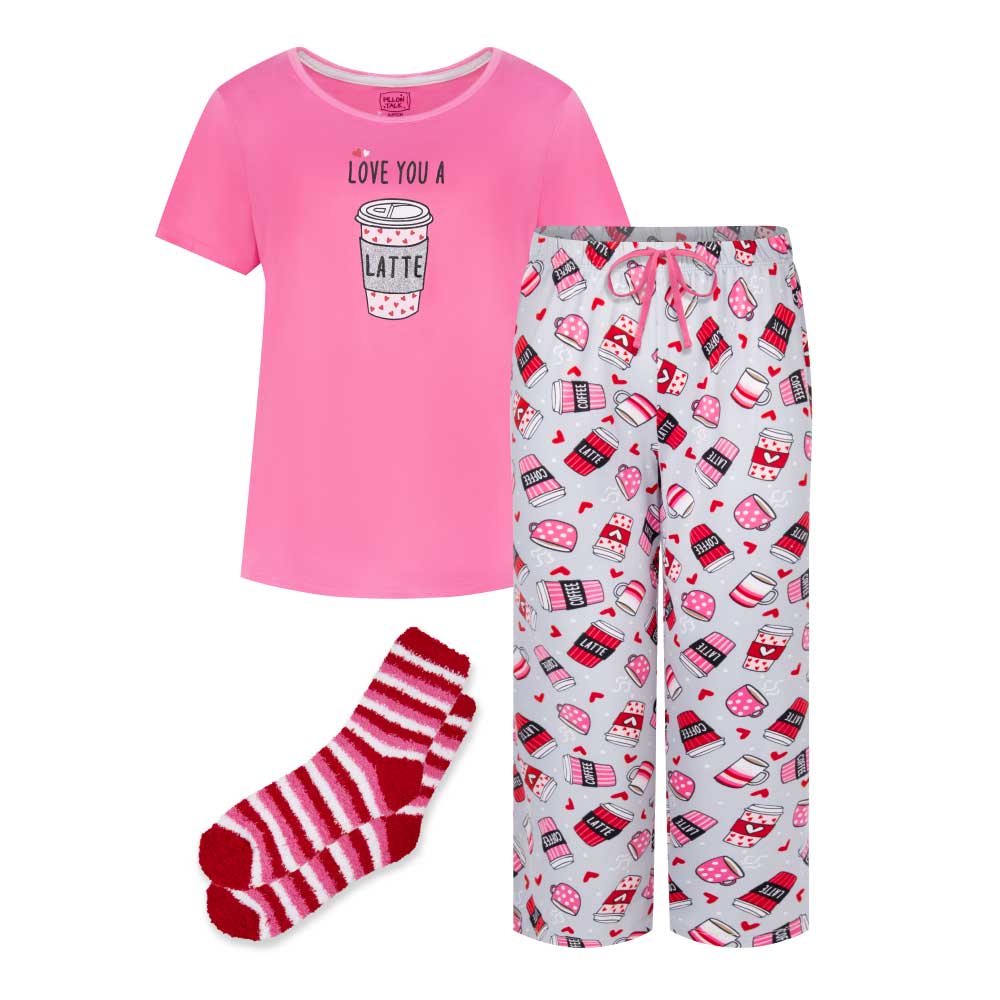 René Rofé Butter Soft Capri Pajama With Matching Socks