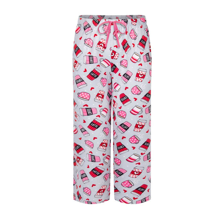 René Rofé Butter Soft Capri Pajama with Matching Socks Love You A Latte