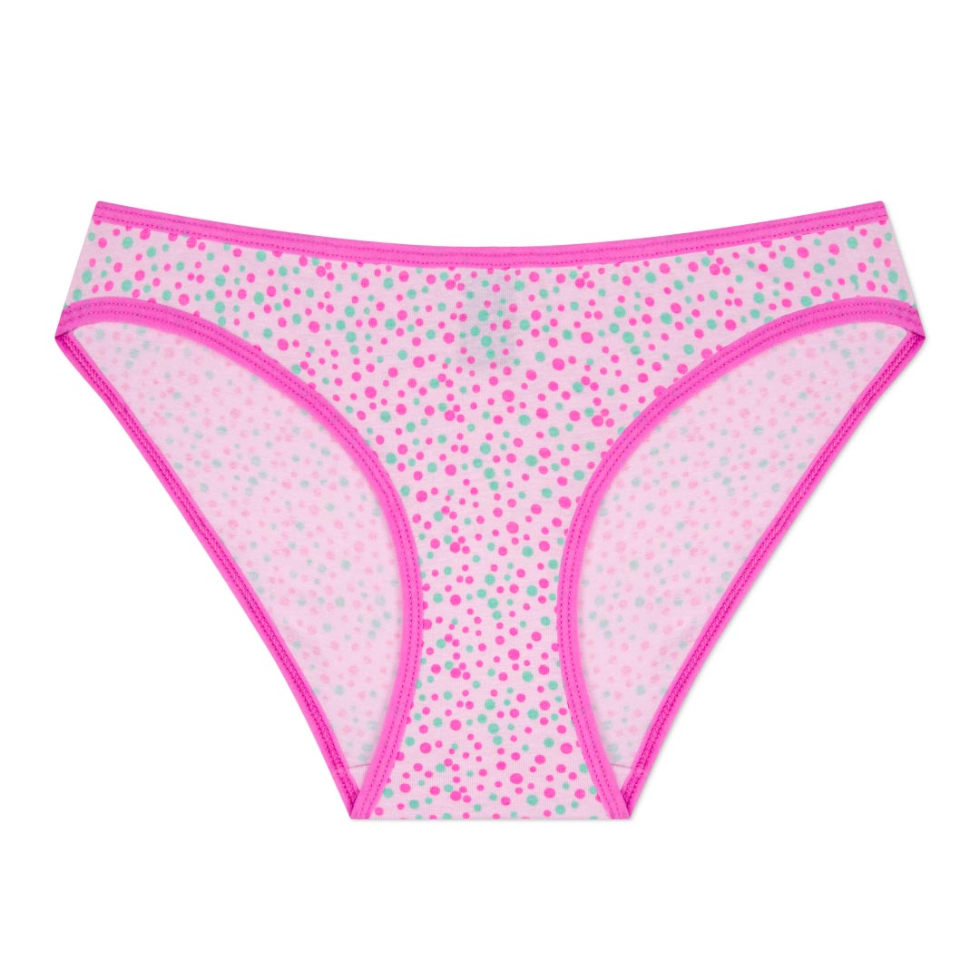 René Rofé Cotton Spandex Bikini in pink polka