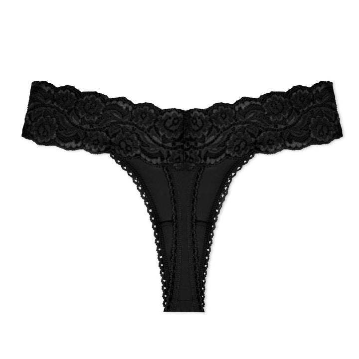 René Rofé Cotton Spandex Lace Thong