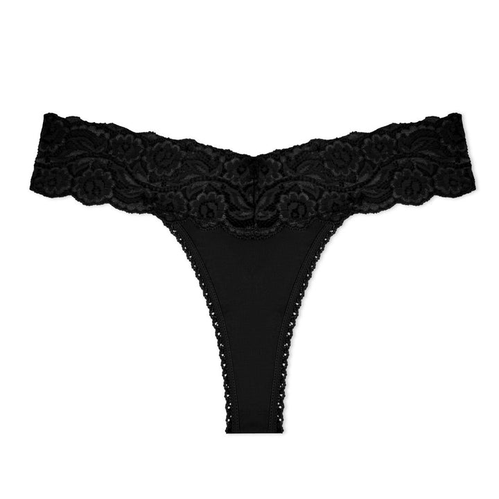 René Rofé Cotton Spandex Lace Thong