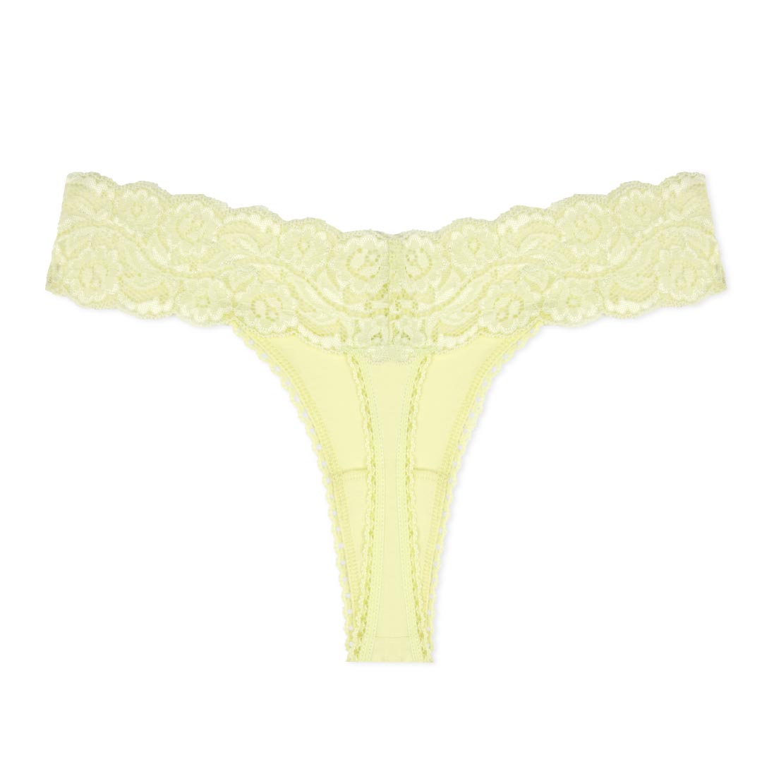 René Rofé Cotton Spandex Lace Thong