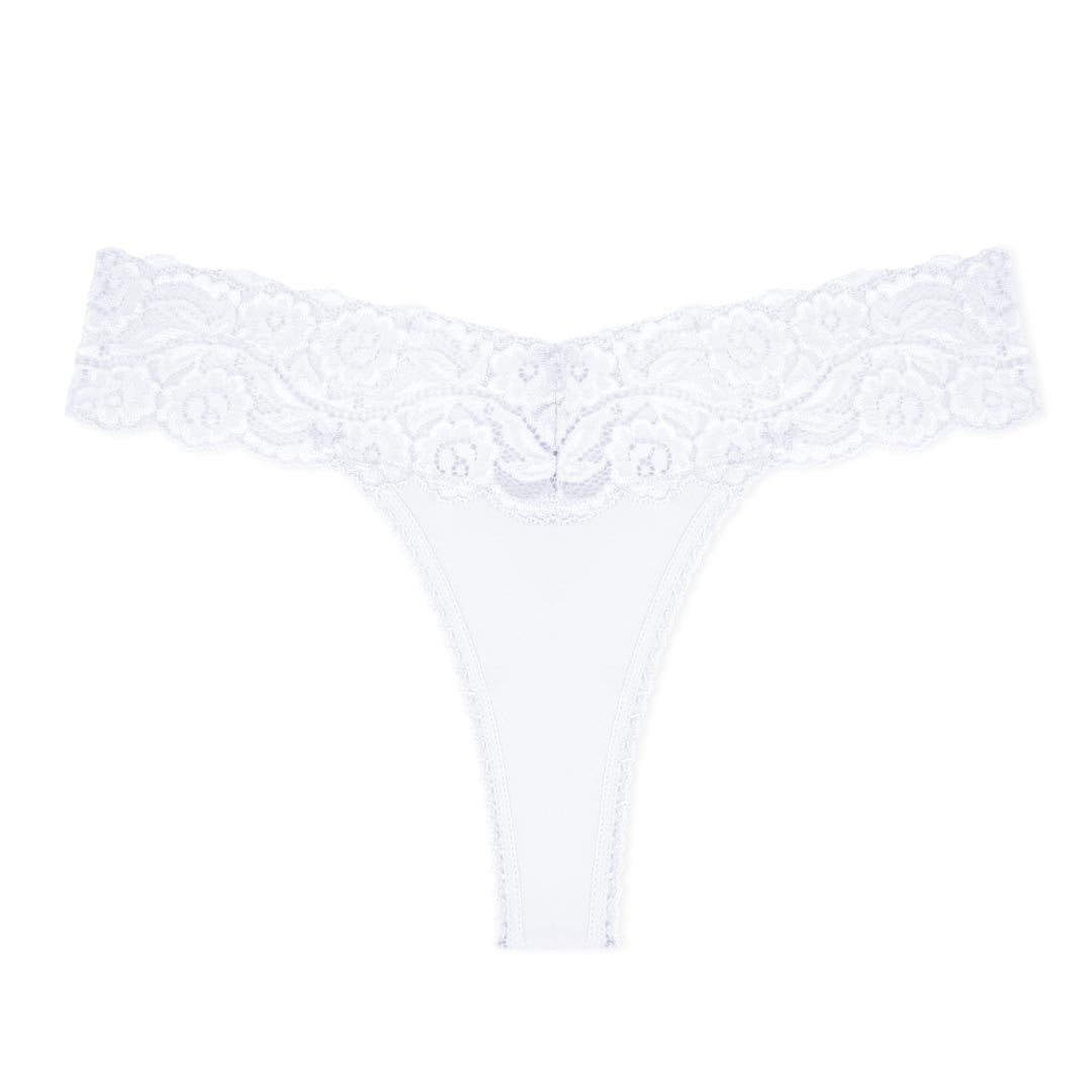 René Rofé Cotton Spandex Lace Thong