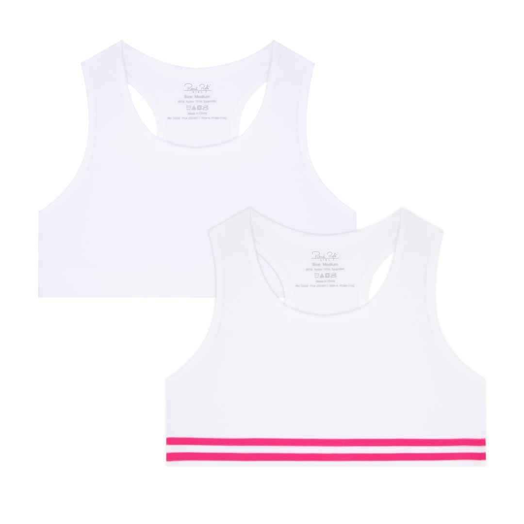 René Rofé Girls 2 Pack Seamless Racerback Bralette