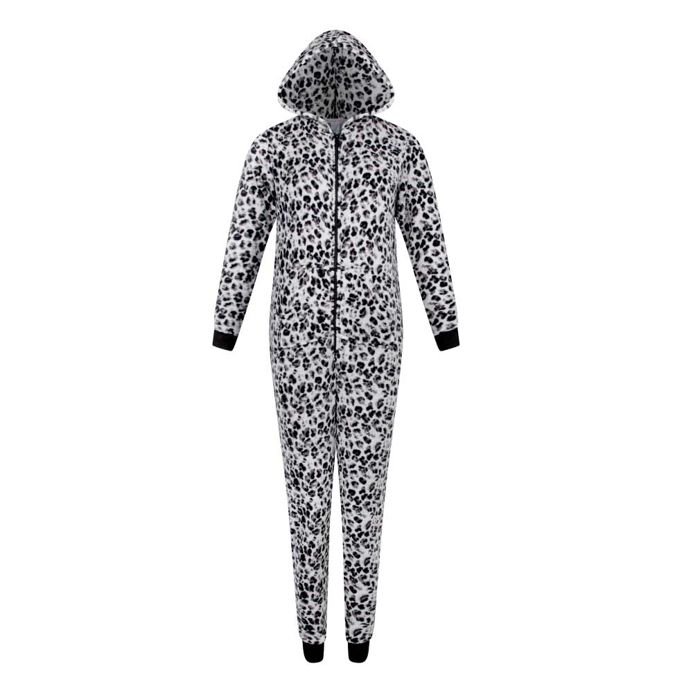 René Rofé Hooded Plush Pajama Jumpsuit Zip Up Onesie