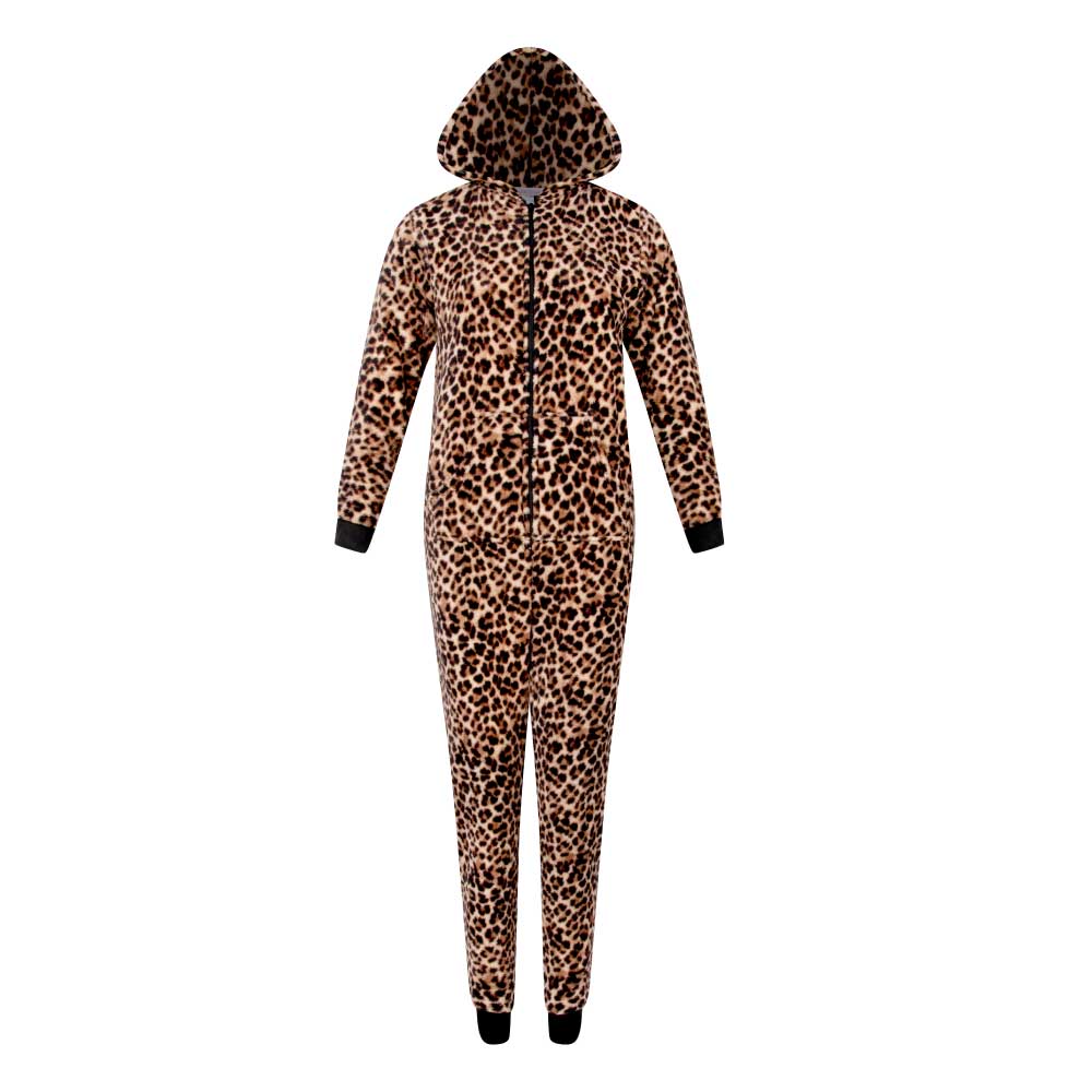 René Rofé Hooded Plush Pajama Jumpsuit Zip Up Onesie