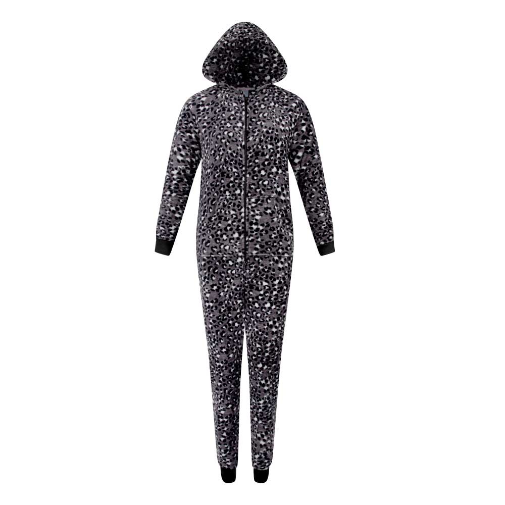 René Rofé Hooded Plush Pajama Jumpsuit Zip Up Onesie
