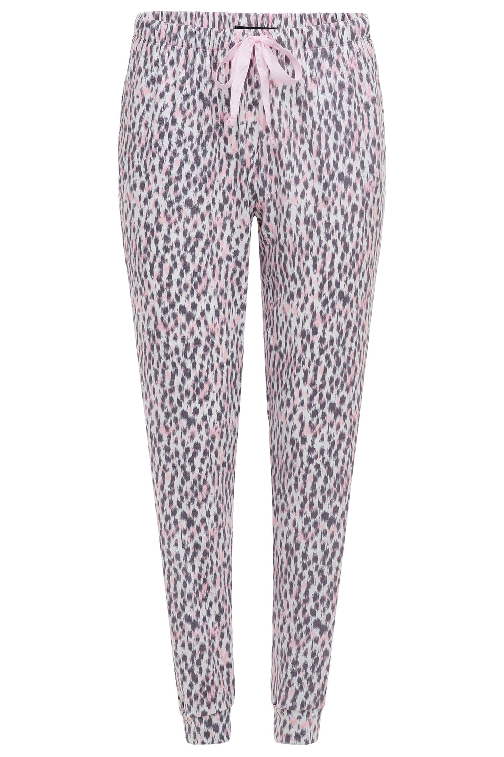 Animal patterned pants as part of the 2 Pack René Rofé Lightweight Hacci Jogger Pajama Pants in Hearts and Animal pattern