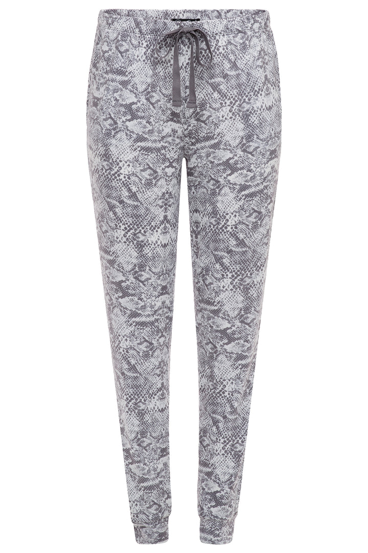 Snake patterned pants as part of the 2 Pack René Rofé Lightweight Hacci Jogger Pajama Pants in Snake and Animal pattern