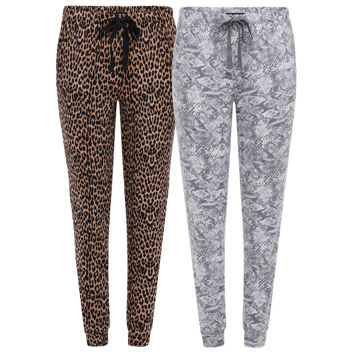 Shop the 2 Pack René Rofé Lightweight Hacci Jogger Pajama Pants in Snake and Animal pattern