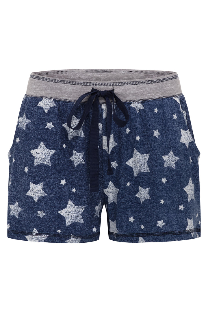 Blue stars patterned shorts as part of the René Rofé 2 Pack Lightweight Shirt Set in Blue Stars pattern